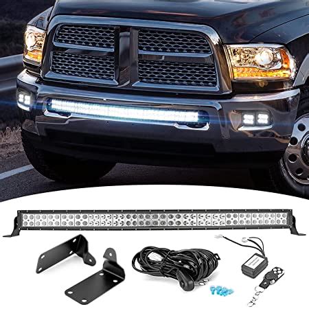 Amazon Com DaSen Inch Curved LED Light Bar Front Hidden Bumper Tow Hooks Grille Mount