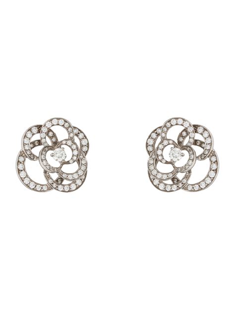 Chanel Diamond Camellia Earrings Earrings Cha85029 The Realreal