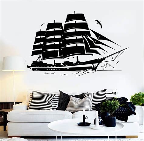 I have gotten so many compliments on them already. Vinyl Wall Decal Yacht Marine Ship Nautical Wave Stickers ...