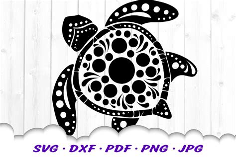 Mandala Sea Turtle SVG DXF Cut Files 427996 SVGs Design Bundles