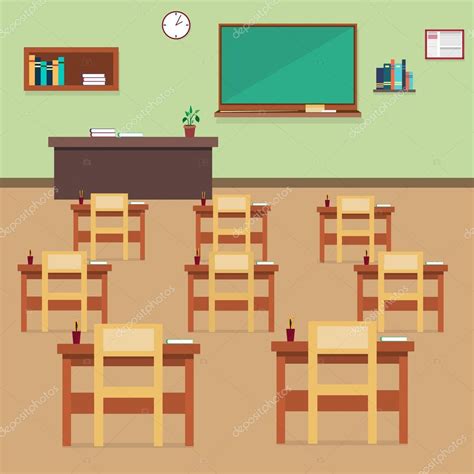 Empty School Class Room Interior Stock Vector Image By ©mast3r 122212324