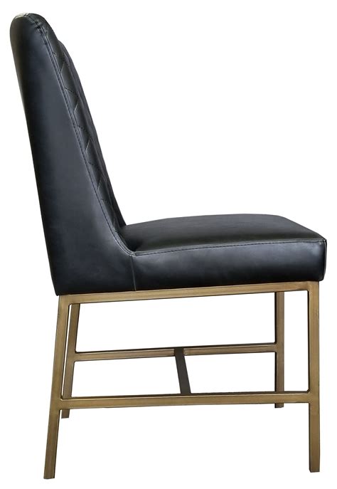 Chairs Dining Chairs Black Leather Dining Chair With Diamond