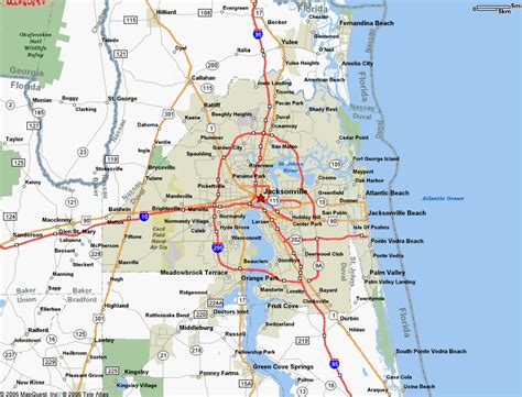 Map Of Jacksonville Florida Travelsmapscom