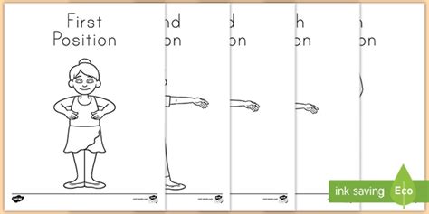 Ballet The Five Positions Coloring Sheets