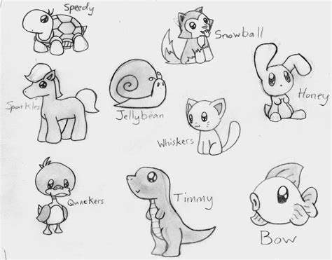Anime Animal Drawings Easy Cute Animals By Crimsonangelofshadow