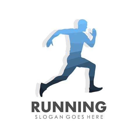 premium vector running man jogging and marathon logo template design