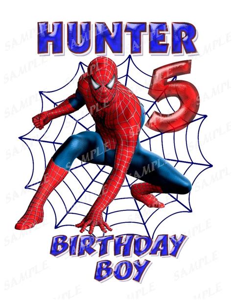 Spiderman PNG Birthday Boy. Files within 24 hours. Option 2