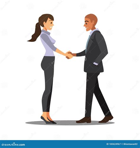 Businesss And Office Concept Two Businessmen Shaking Handsvector