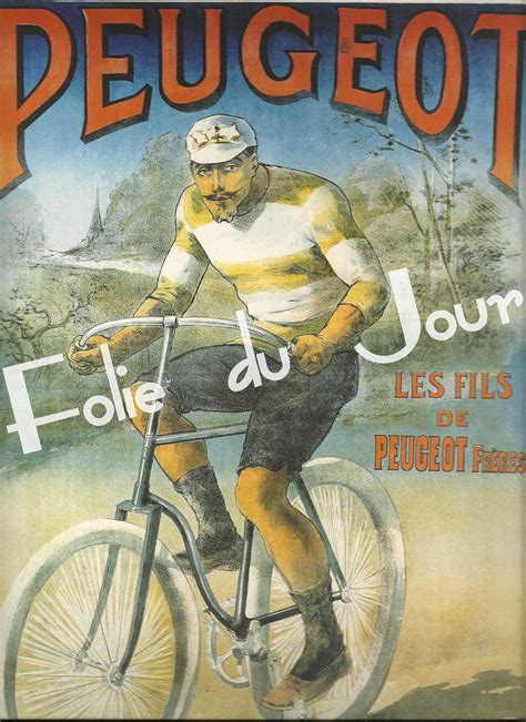Vintage Poster Peugeot Bicycle Art Cycling Art Bicycle Advertising