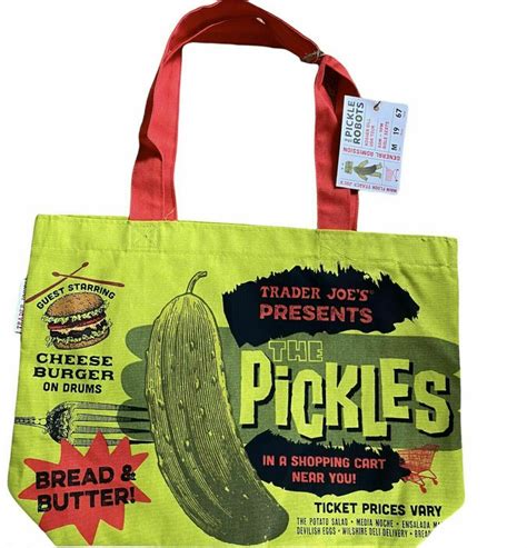 Trader Joe S Reusable Canvas Shopping Bag Pickles Print Grocery Eco Bag LIMITED EBay