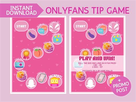Onlyfans Board Game Tip Game Printable Adult Game For Adult Creators Using Onlyfans Fansly