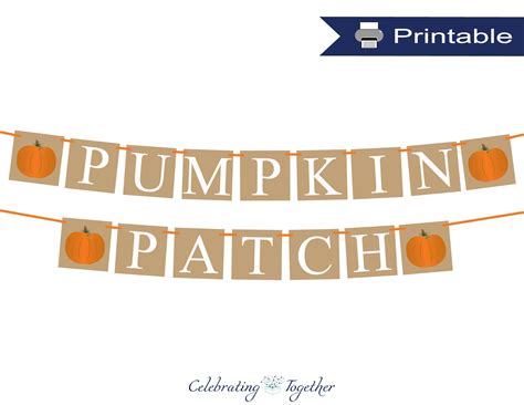 Printable Pumpkin Patch Banner Instant Download Halloween Etsy