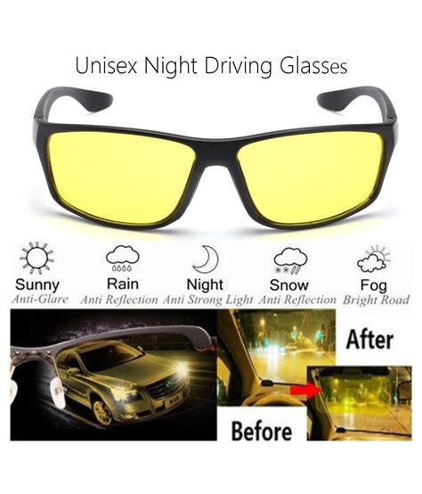 1 Pc Unisex Hd Night Driving Glasses Goggles Uv Glare Vision Driver Safety Sunglasses Buy 1