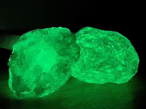 Glow Geode Pair Magic Crystal Raw Geode Raw Crystal Glow In Dark