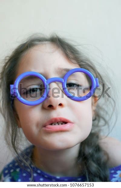 Little Girl Glasses Looks Great Surprise Stock Photo 1076657153