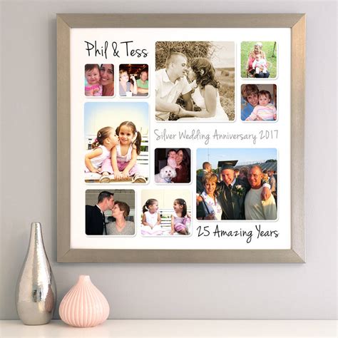 Have the perfect wedding picture and want to relive that day? Personalised Silver Wedding Anniversary Photo Collage By Cherry Pete | notonthehighstreet.com