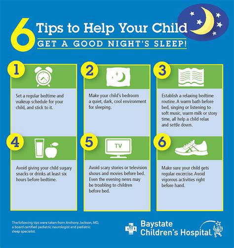 Infographic 6 Tips To Help Your Child Sleep Baystate Health