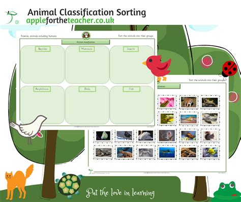 Animal Classification Sorting Activity Apple For The Teacher Ltd