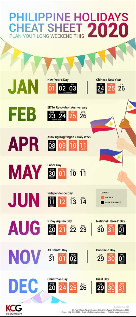 35 2021 Holiday Calendar Philippines 