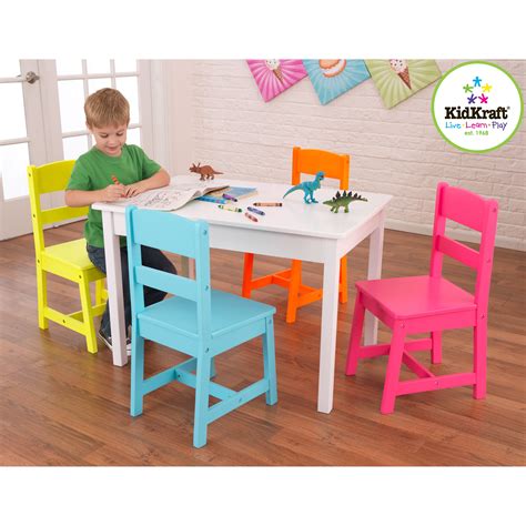 Kidkraft farmhouse table and chair set espresso. KidKraft Highlighter Kids 5 Piece Table and Chair Set ...