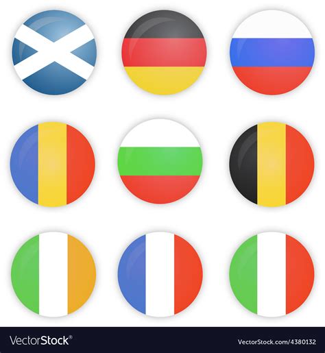 Round Flags Of Europe Countries Royalty Free Vector Image