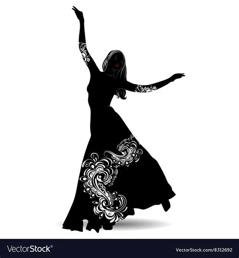 Silhouette Belly Dancer 2 Royalty Free Vector Image