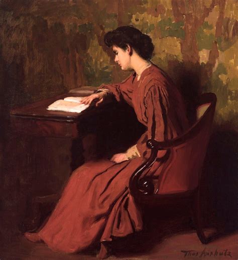Woman Reading At A Desk Painting Thomas P Anshutz Oil Paintings