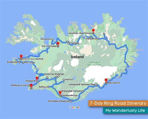 Rafina Cruce înflăcărat Iceland Ring Road Attractions Map Acțiune