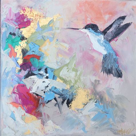 Hummingbird Abstract Painting By Artist Blaire Wheeler