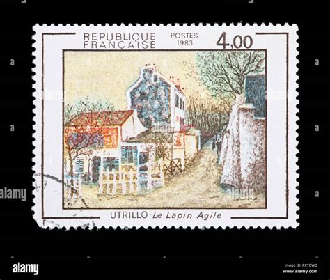 Postage Stamp From France Depicting The Utrillo Painting Le Lapin Agile