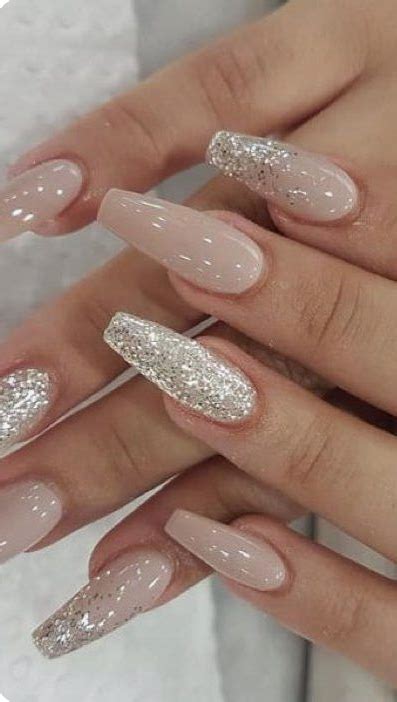 50 Glittering Acrylic Nails For Medium Length Nails And Long Nails In