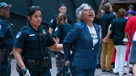 chairwoman of congressional black caucus is arrested while protesting on capitol hill the new