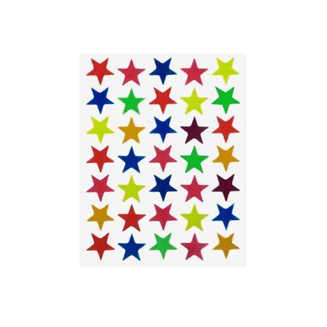 Stickers Star Assorted Colours Pack Of 10
