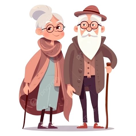 祖父母日白髮老年人卡通 祖父母日 老年人 白髮png去背圖片素材免費下載，免摳圖設計圖案下載 Pngtree
