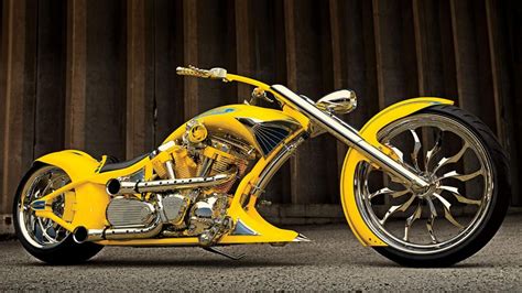 Beautiful Yellow Custom Chopper Bikes And Trikes Motorcycle