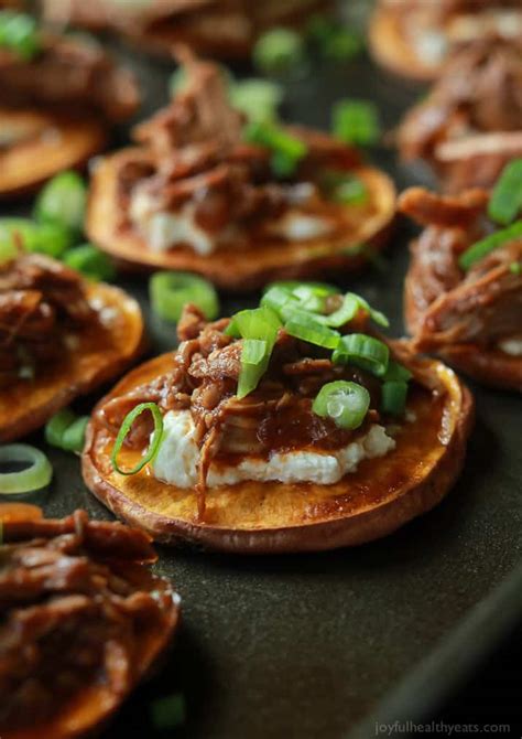 Healthier recipes, from the food and nutrition experts at eatingwell. BBQ Pulled Pork Sweet Potato Bites | Easy Appetizer Recipe
