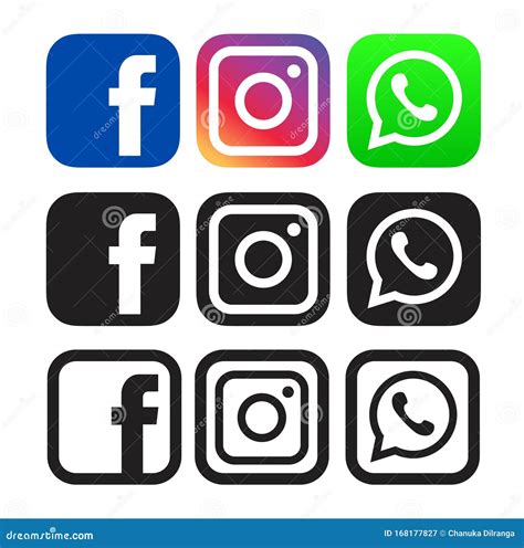 Logotipos De Facebook Instagram Y Whatsapp Fotografía Editorial