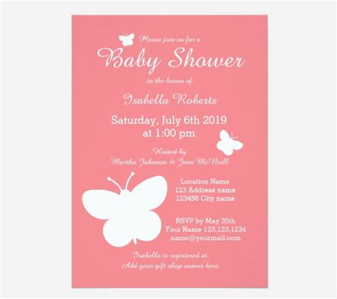 butterfly invitations  printable psd ai eps