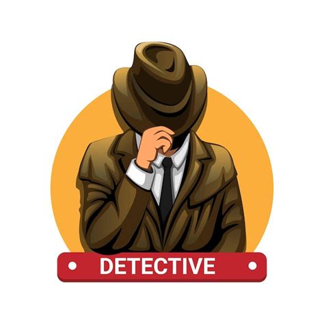 Premium Vector Detective With Hat Character Concept In Cartoon