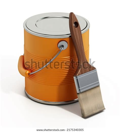 Paint Can Paint Brush Isolated On Stock Illustration 2175340305