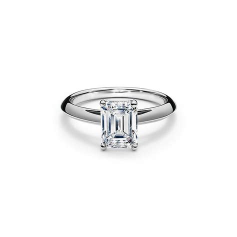 Tiffany And Co Emerald Cut Diamond Engagement Ring In Platinum