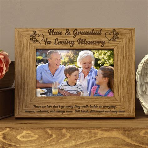 Nan And Grandad Memorial Remembrance Photo Frame A Lovely Wooden Frame