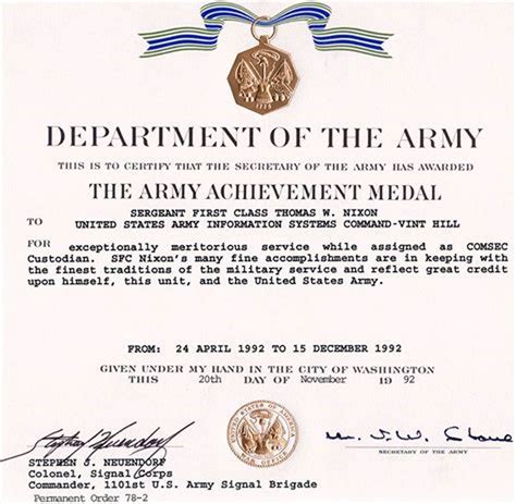 Certificate Of Achievement Army Template 5 Best Templates Ideas For