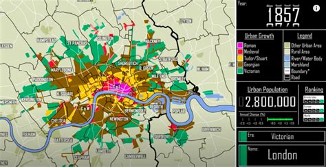 The Growth Of London From The Romans To The 21st Century Visualized