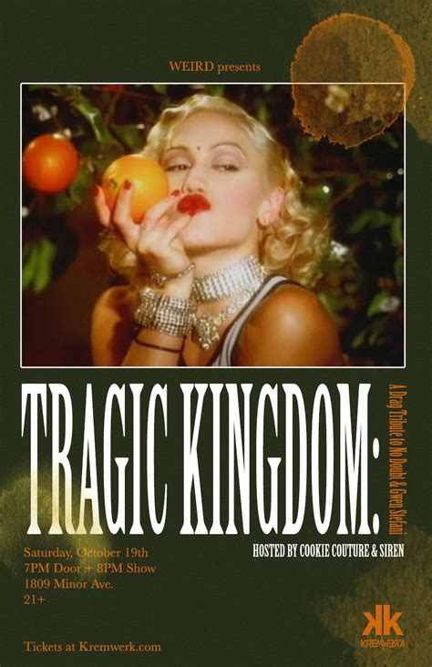 Tragic Kingdom A Drag Tribute — Kremwerk Timbre Room Cherry Complex