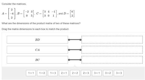 PLEASE HELP What Are The Dimensions Of The Product Matrix Of Two Of These Matrices