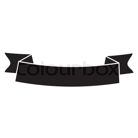 Silhouette Ribbon Banner Black Empty Stock Vector Colourbox