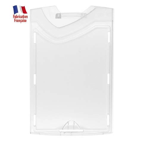 Permettant d'accueillir une carte au format cb (86 x 54 mm), il est transparent et dispose d'une perforation universelle pour. Porte-Badge rigide 1 face translucide/1 face dépolie ...