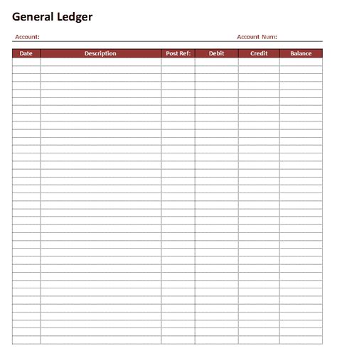 Printable accounting sheet free premium templates. Top 5 Free General Ledger Templates - Word Excel Templates