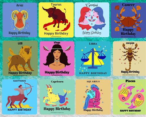 Birthday Zodiac Signs Collage Happy 2nd Birthday Happy Birthday Fun